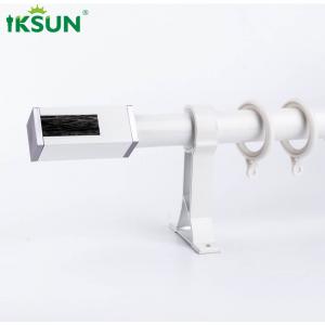 Single 28mm Metal Curtain Pole , White Decorative Curtain Rod Wall Mount