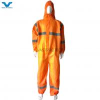 China Orange Disposable Suit Customized SMS 50GSM Protective Coveralls S-5XL Customization on sale