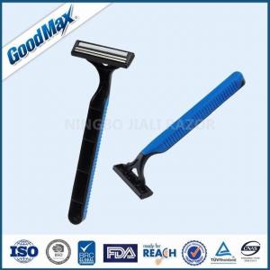 China Sensitive Skin Good Max Razor Twin Blade Disposable Razor With Non - Slip Handle supplier