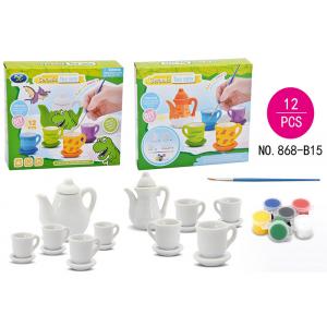 China DIY Tea Set Ceramic Painting Kit Children's Play Toys / Educational Arts And Crafts supplier