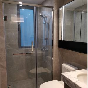 China SGCC Tempered Glass Shower Enclosure Stainless Steel Hinged Swinging Shower Doors supplier