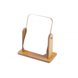 Rotatable Rectangular Cosmetic Table Mirror Beech Wooden Desktop Mirror 9 X 24cm
