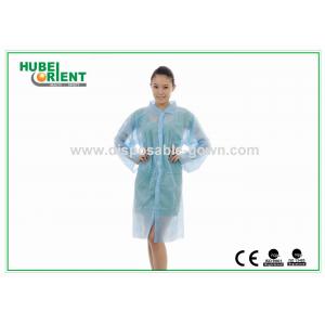 China Laboratory Gowns Blue Disposable Lab Coats with ISO13485/CE MDR Certified With Velcros Closure supplier