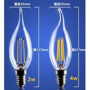 4W 6W C35 E14 Edison COG lamp LED Filament Bulb B22 G45 G95 ST64 bulb glass G125