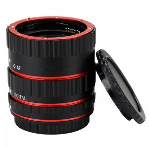 China Red Metal Auto Focus Macro Extension Tube Set For Canon SLR Cameras CANON EF EF-S Lens supplier