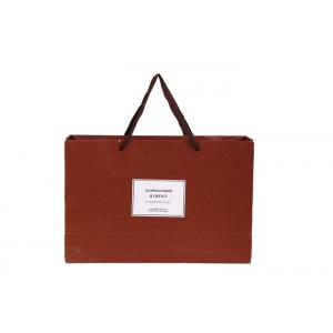 Customized Size Paper Shopping Bags Medium Soft Hardness Brown Color