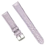 China Light purple Crocodile Leather Watch Strap on sale