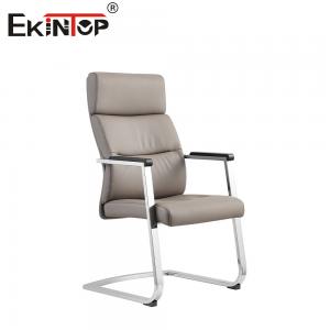 Versatile Leather Adjustable Height Office Chair With Chrome Metal Base