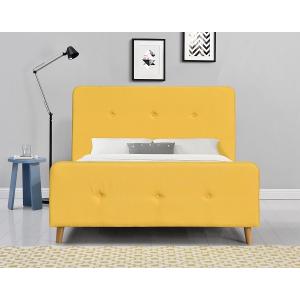Modern Scandinavian Bed Frame Queen Size Fabric Upholstered Bed Manufacturer
