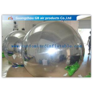 PVC Silver Inflatable Mirror Ball , Christmas Inflatable Yard Decorations Balloons