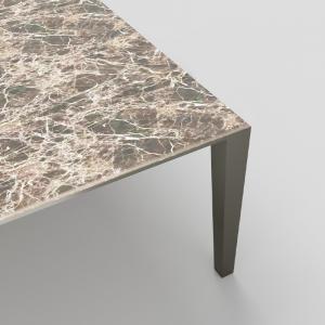 China Customized Aluminium Home Furniture 6mm Marble Dining Table 4 Seater Square supplier