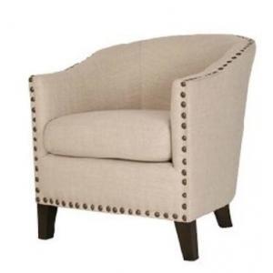 China American style Linen fabric upholstery solid wood classic culb chair/single sofa/living room single sofa supplier