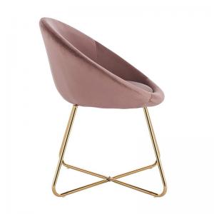China 150kg Load Pink Steel Frame Dining Chair Leather Cushioned Dining Chair supplier