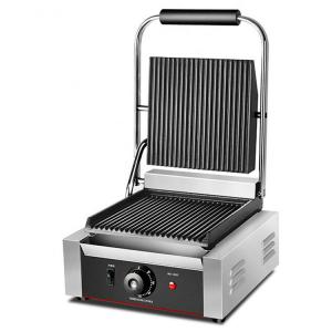 Commercial Electric Panini Maker Grill with Non-Stick Cooking Surface and Sandwich Plates