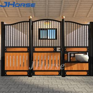 China Metal Paddock Stable Riding Shed Horse Stall Panels With Sliding Door supplier