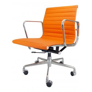 Professional Ergonomic Executive Office Chair , Orange Leather Desk Chair Width 58 Cm