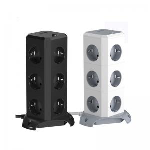 China 110-220V US Socket Multi Plug Tower Power Strip Extension with 10W Wireless Charging supplier