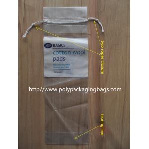 China LDPE Clear Plastic Bags With Drawstring For Cotton Swab / Q - tips supplier