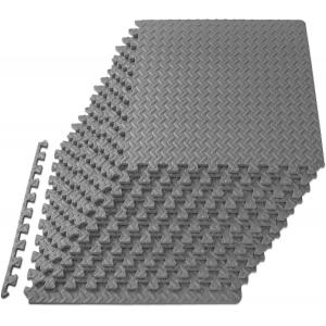 0.19in Puzzle Exercise Mat With Rubber Foam Interlocking Tiles For Mma Exercise Gymnastics