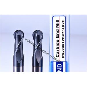 China Middle Speed 2 Flute Carbide Ball Nose End Mill With 0.8 UM Grain Size supplier