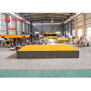 China Large Table Industrial Use Flexible Motorized Transfer Trolley On Rail Roads wholesale