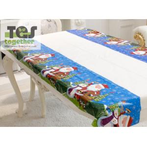 China New Christmas disposable PVC tablecloth，with different Cartoon designs wholesale
