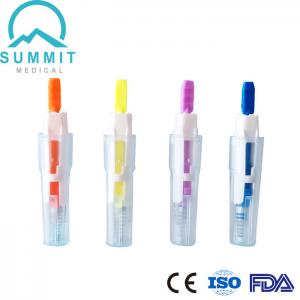 Color Coded Safety Blood Lancet 21G 23G 26G 28G 30G for Point of Care Testing