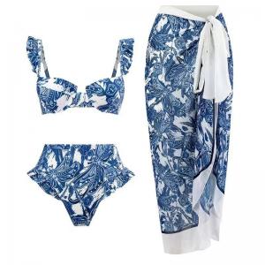 white Sexy Bathing Suits Bikini Thread Fabric 2 Piece Swim Suit Split Printed tie dye print new season summer sswimsuit