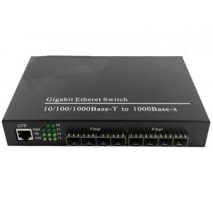 10/100/1000Mbps 1 RJ45 And 8 SFP Fiber Media Converter