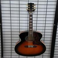 China China handmade OEM J2001 sunburst acoustic guitar with EQ on sale