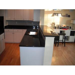 Engineered Granite Tile Kitchen Countertops , Dark Granite Veneer Countertops