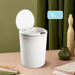 China Home Living Room Creative Light Luxury Style With Lid Desktop Smart Trash Can Car Sensor Automatic Trash Can wholesale