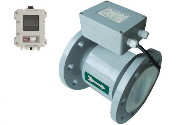 PTFE Lined Electromagnetic Flow Meter Pulse 4 - 20 MA Output RS485 Modbus