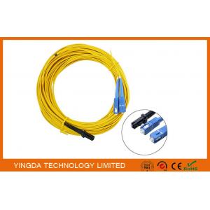 LC / APC Fiber Optic Patch Cord MT-RJ to SC Singlmode Duplex Zipcord Without Clip Yellow