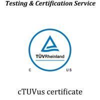 China SUD cTUVus certification Rheinland cTUVus certification North American safety certification (United States and Canada) on sale