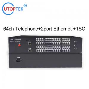 64ch fxs/fxo phone mux telephone over fiber multiplexer voice extender with 2port Ethernet