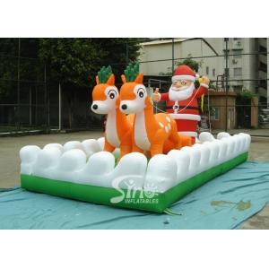 China Outside Christmas Inflatables Jingle Bells / Father And Reindeers Running Together wholesale