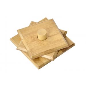Square Cup Bamboo Drink Coasters Set Customized Souvenir Gift
