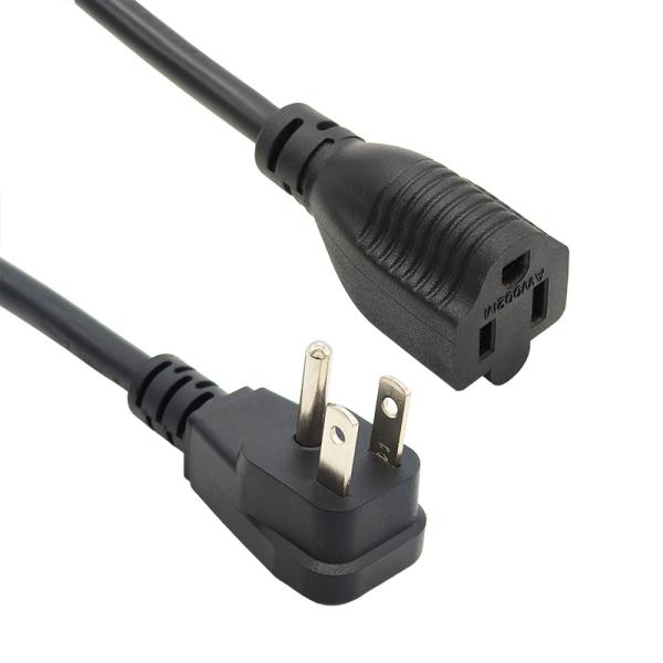 China 12/3 AWG SJTW NEMA 5-15P-5-15R コンネクタ付きカスタム長さの黒の延長ケーブル wholesale
