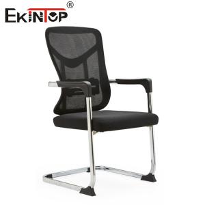 Black Commercial-Style Office Chair Mesh Backrest with Armrests