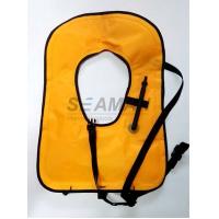 China Neon Yellow Free Diving Inflatable Life Vests Buoyancy Snorkel Vest Water Safety Vest on sale