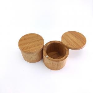 9*7cm Bamboo Kitchen Storage Container With Lid Salt Jar 165g