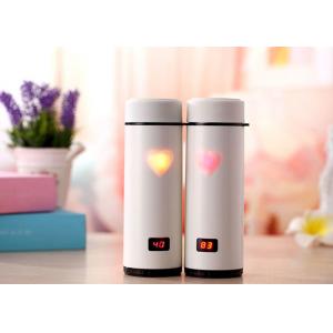 Heart Shape Smart Drink Bottle Vacuum Cup Show Temperature For Drinking