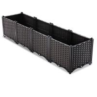 China Hand woven high quality plant planting box plastic resin outdoor vegetable planting box on sale