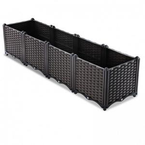 China Hand woven high quality plant planting box plastic resin outdoor vegetable planting box supplier