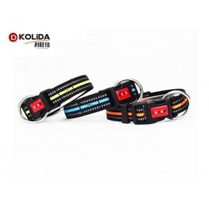 China Nylon Reflective Dog Collar 4 Size, Adjustable with Green Blue Orange Colors supplier