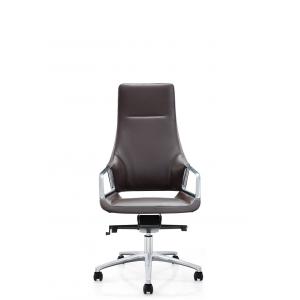 China Armless Swivel Executive Leather Office Chair On Wheels supplier
