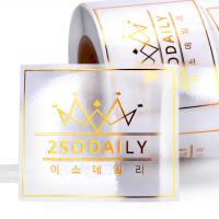 China Gold Foil Logo Transparent Vinyl Sticker Die Cut  FSC certificated on sale