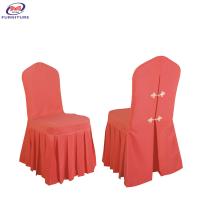 China Non Fluffy Red Pleated Skirt Chair Covers And Sashes Stain Resistant Customized on sale