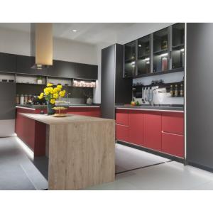 18mm Walnut Wood Modern Modular Kitchen Cabinets 3D Customized